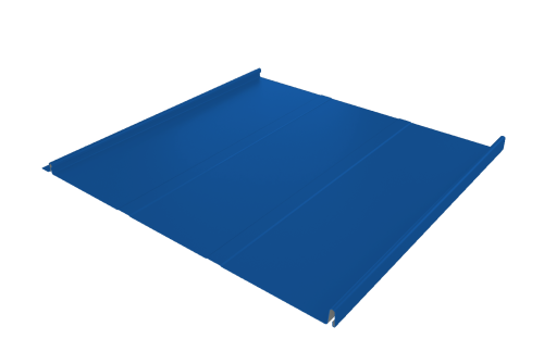 Фальц двойной стоячий Line Grand Line 0,5 Satin с пленкой на замках RAL 5005 сигнальный синий