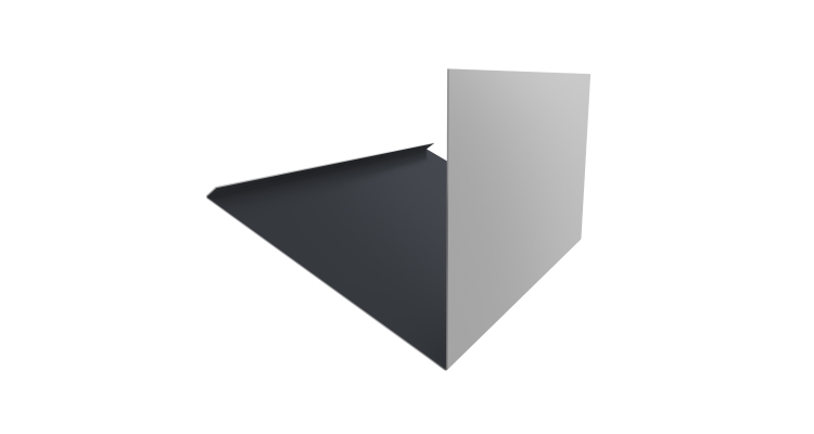 Планка примыкание верхнее к трубе фальц 0,45 Drap RAL 7024 мокрый асфальт (2м)