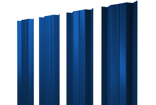 Штакетник М-образный В с прямым резом 0.45 PE RAL 5005 сигнальный синий