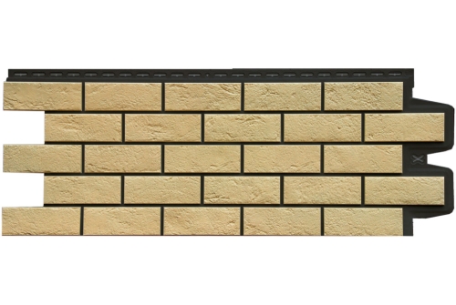 Фасадная панель GL Состаренный кирпич Design Plus ваниль с черным швом