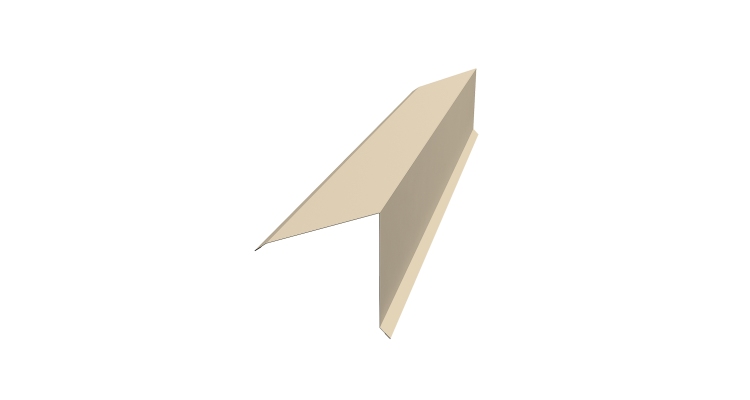 Планка конька односкатной кровли 160x160 0,45 Drap TX RAL 1015 светлая слоновая кость (2м)