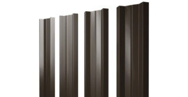 Штакетник М-образный A с прямым резом 0.45 PE RR 32 темно-коричневый