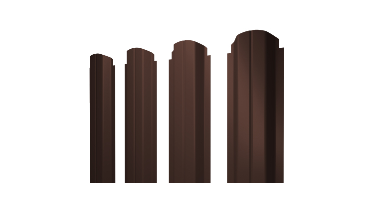 Штакетник П-образный A фигурный 0,45 PE RAL 8017 шоколад