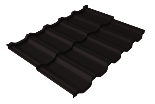 Металлочерепица модульная квинта uno GL 0,45 Drap TR RAL 9005 черный