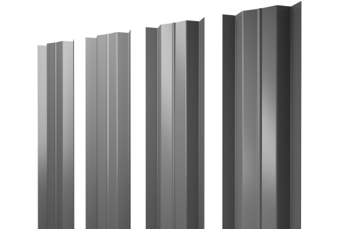 Штакетник М-образный В с прямым резом 0.45 PE RAL 9006 бело-алюминиевый