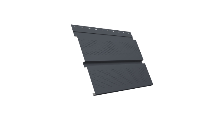 Софит металлический Квадро Брус с перфорацией 0,45 Drap ST с пленкой RAL 7024 мокрый асфальт