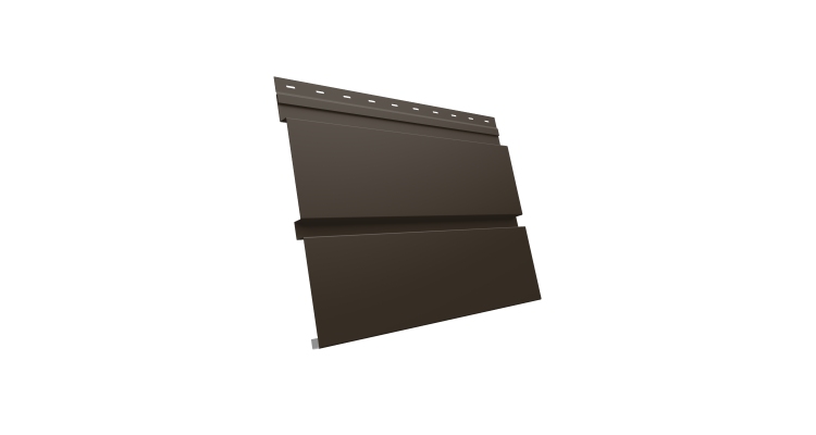 Софит металлический Квадро Брус без перфорации 0,5 Satin Matt с пленкой RR 32 темно-коричневый