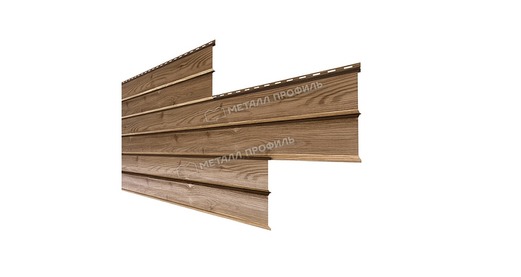 Сайдинг Металл Профиль Lбрус-XL-Н-14х335 (ECOSTEEL_T-01-Кедр-0.5)