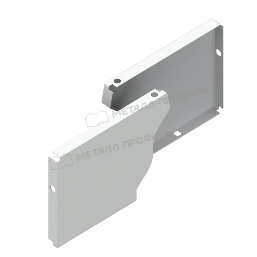 Заглушка желоба левая Металл Профиль БЮДЖЕТ 120х86 RAL 9003