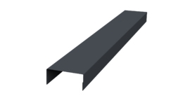 Ламель лицевая 125 забора жалюзи Texas стартовая/финишная для калиток и ворот 0.5 Satin с пленкой RAL 7024 мокрый асфальт