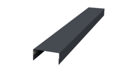 Ламель лицевая 125 забора жалюзи Texas стартовая/финишная для калиток и ворот 0.45 Drap TX RAL 7024 мокрый асфальт