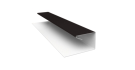 Планка П-образная завершающая сложная (КД) 0,45 Drap RAL 9005 черный (3м)
