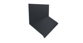 Планка примыкание верхнее к стене фальц Grand Line 150х130х20 0,45 Drap TR RAL 7024 мокрый асфальт (3м)