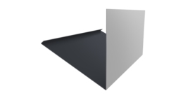 Планка примыкание верхнее к трубе фальц 0,45 Drap TX RAL 7024 мокрый асфальт (2м)